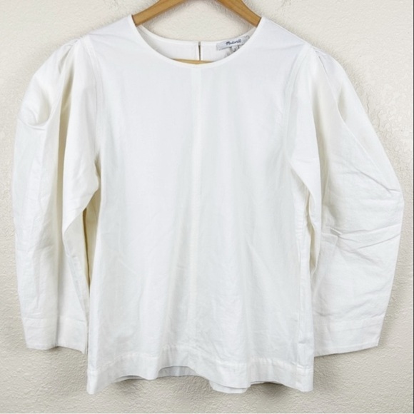 Madewell Puff Sleeve Seamed 3/4 Sleeve Top Size Small Women - Picture 1 of 11